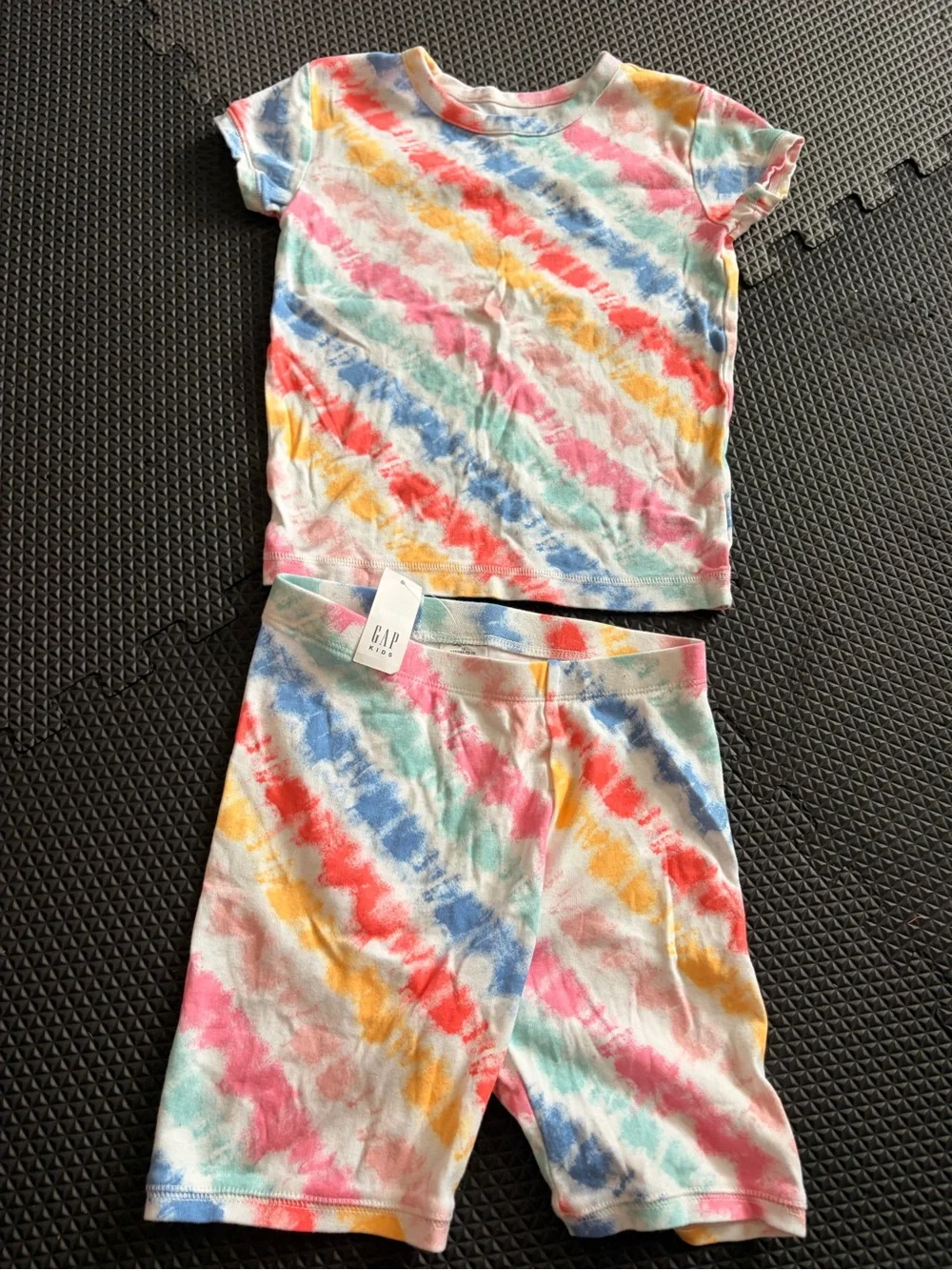 GAP Kids Tie-Dye Pajama Set — Pink, Blue, Green